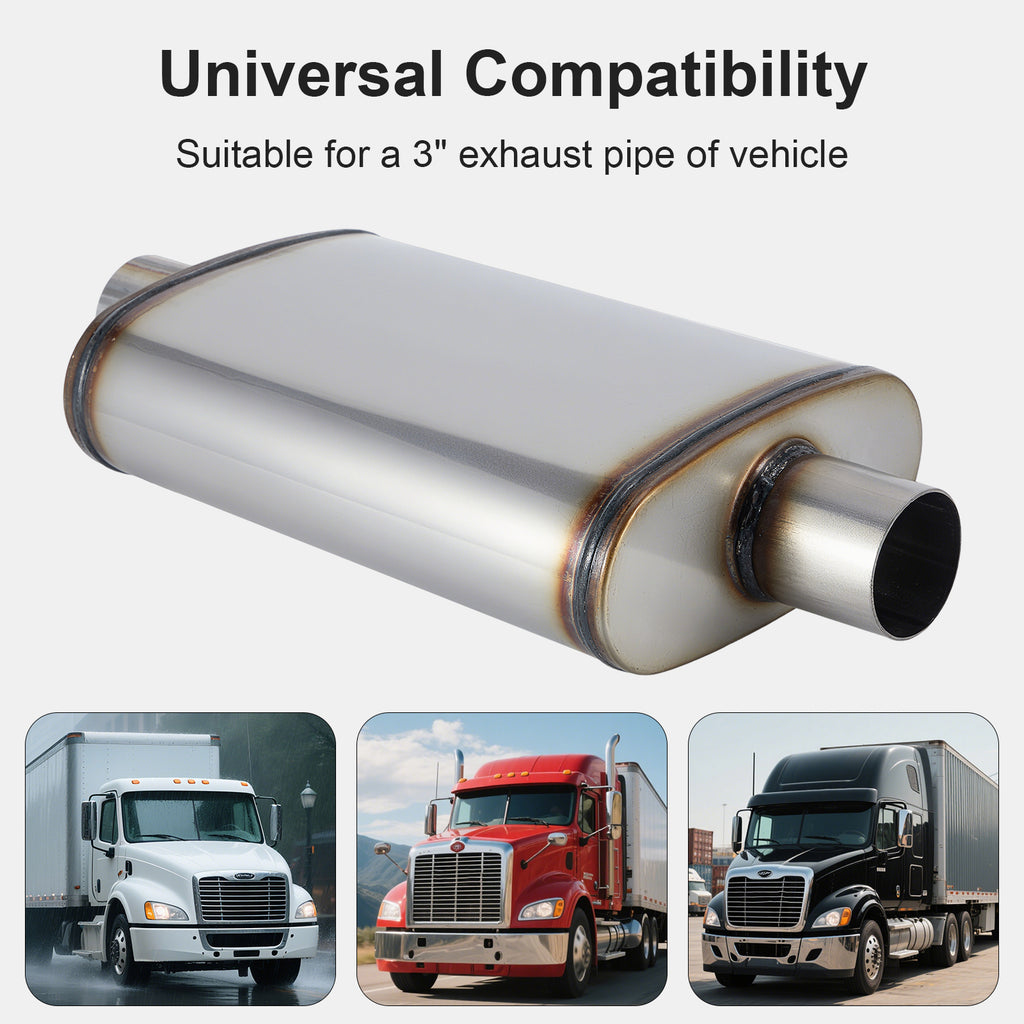 Chambered Performance Muffler – Center-In / Center-Out – 2", 2.25", 2.5", 3" (C Series)