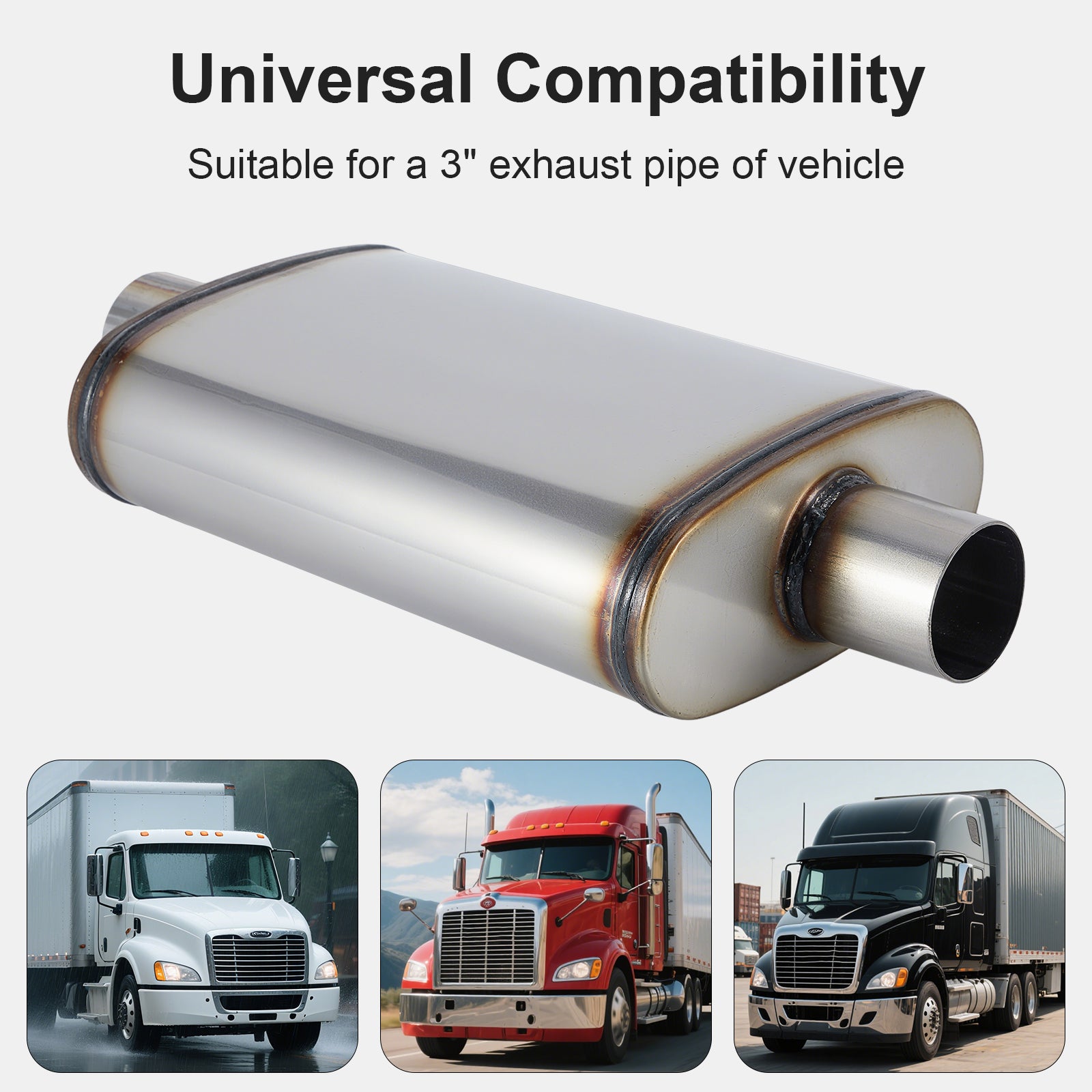 Chambered Performance Muffler – Center-In / Center-Out – 2", 2.25", 2.5", 3" (C Series)