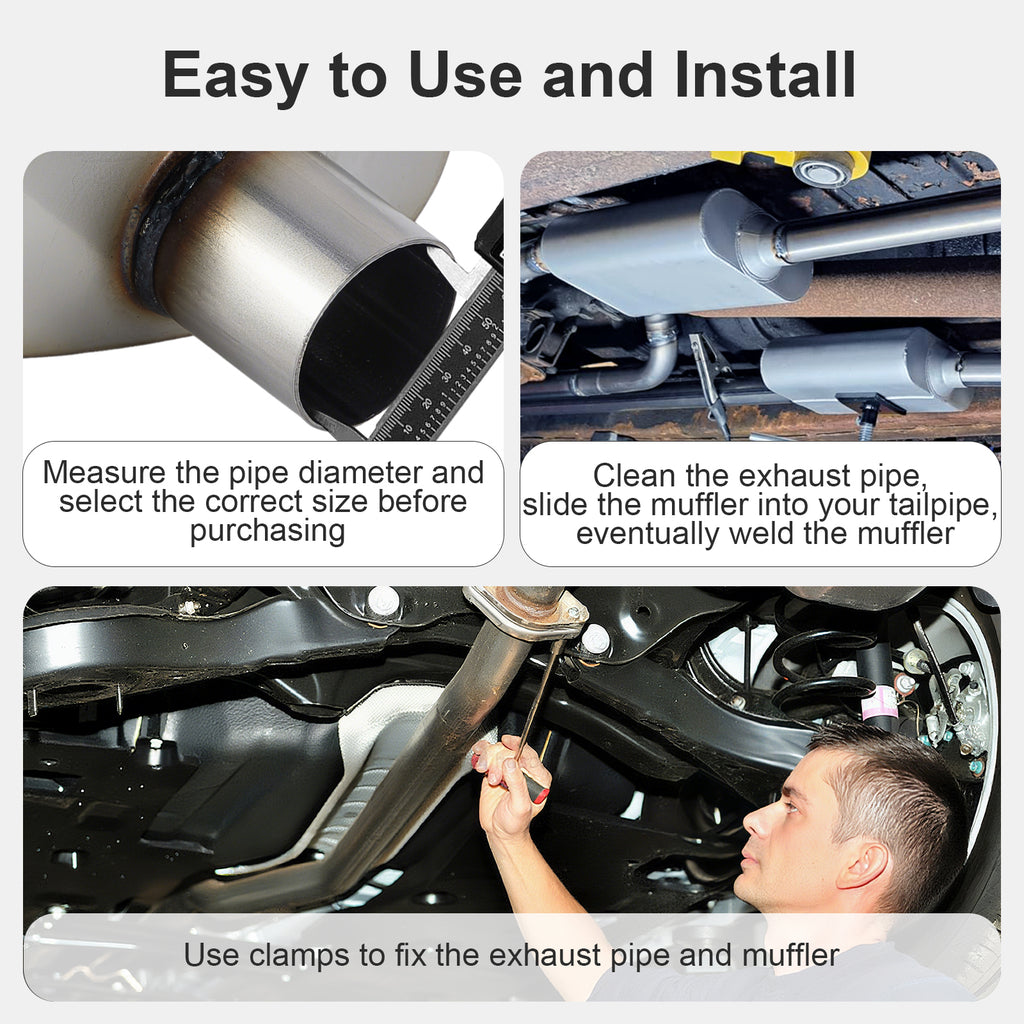 Chambered Performance Muffler – Center-In / Center-Out – 2", 2.25", 2.5", 3" (C Series)