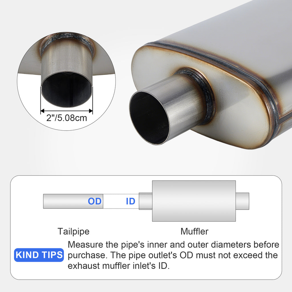 Chambered Performance Muffler – Center-In / Center-Out – 2", 2.25", 2.5", 3" (C Series)