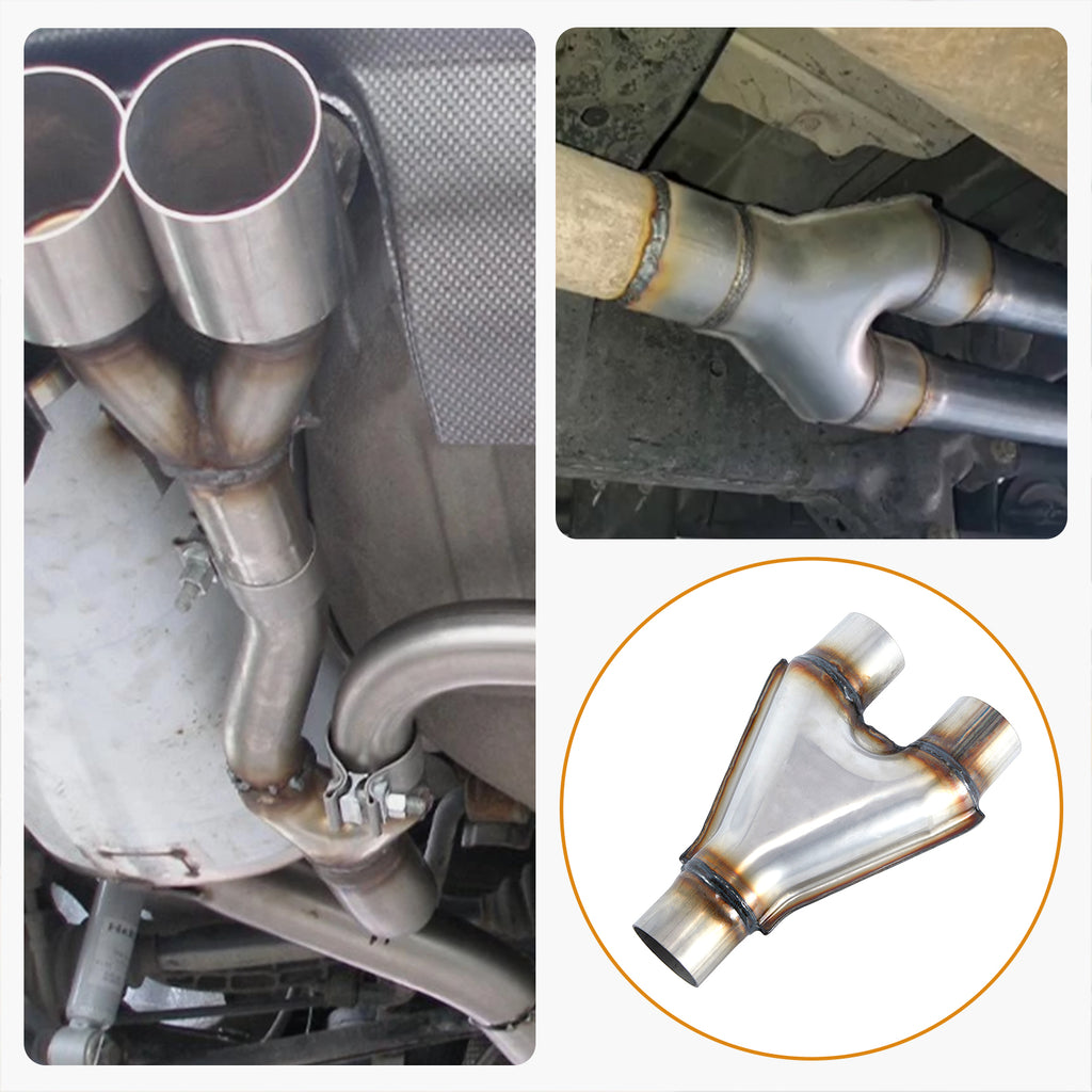 Stainless Y-Pipe Splitter – Single-In / Dual-Out – 12 Inlet→Outlet Configurations