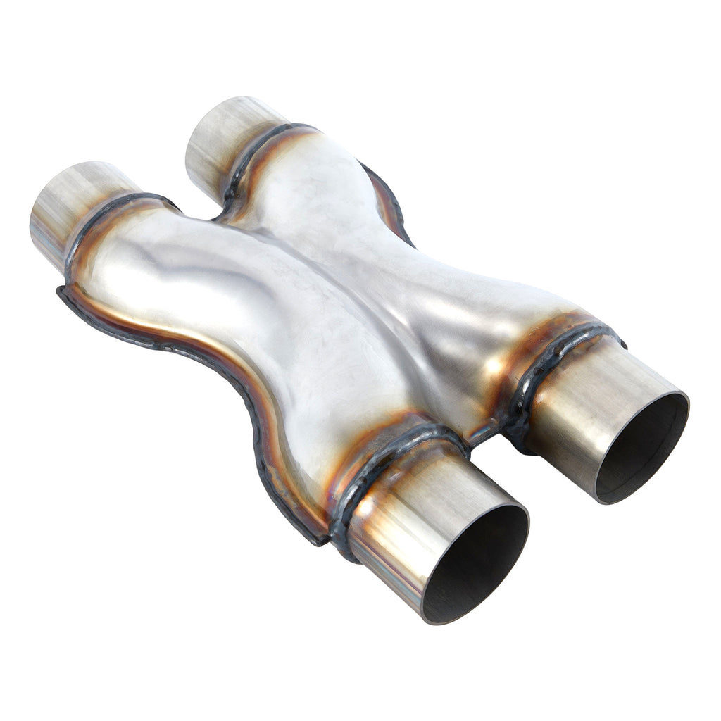 Stainless X-Pipe Crossover – Dual Inlet / Dual Outlet – 2.25", 2.5", 3"