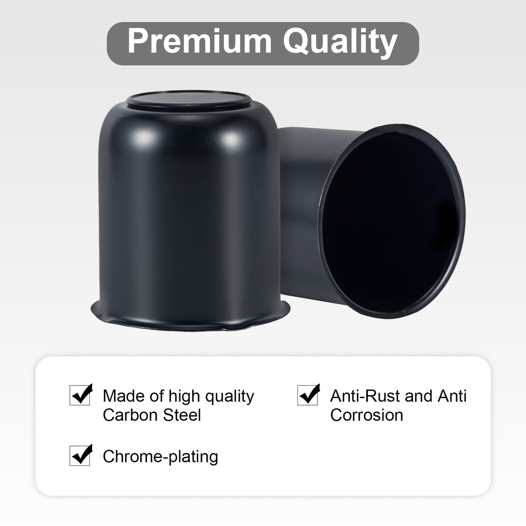 Matte Black Push-On Axle Nut Cover – Squat Dome – 3.62" × 3.19" (LT7 BK)