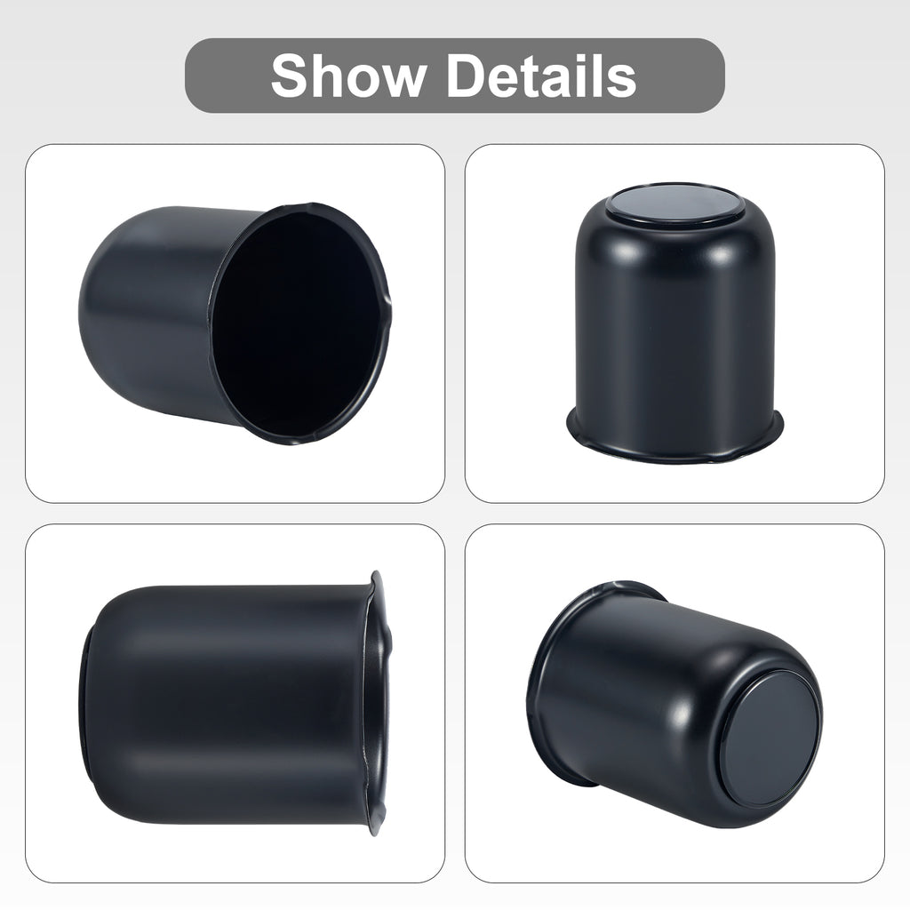 Matte Black Push-On Axle Nut Cover – Squat Dome – 3.62" × 3.19" (LT7 BK)