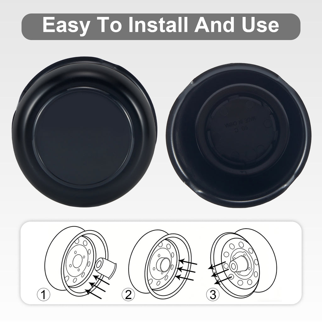 Matte Black Push-On Axle Nut Cover – Squat Dome – 3.62" × 3.19" (LT7 BK)