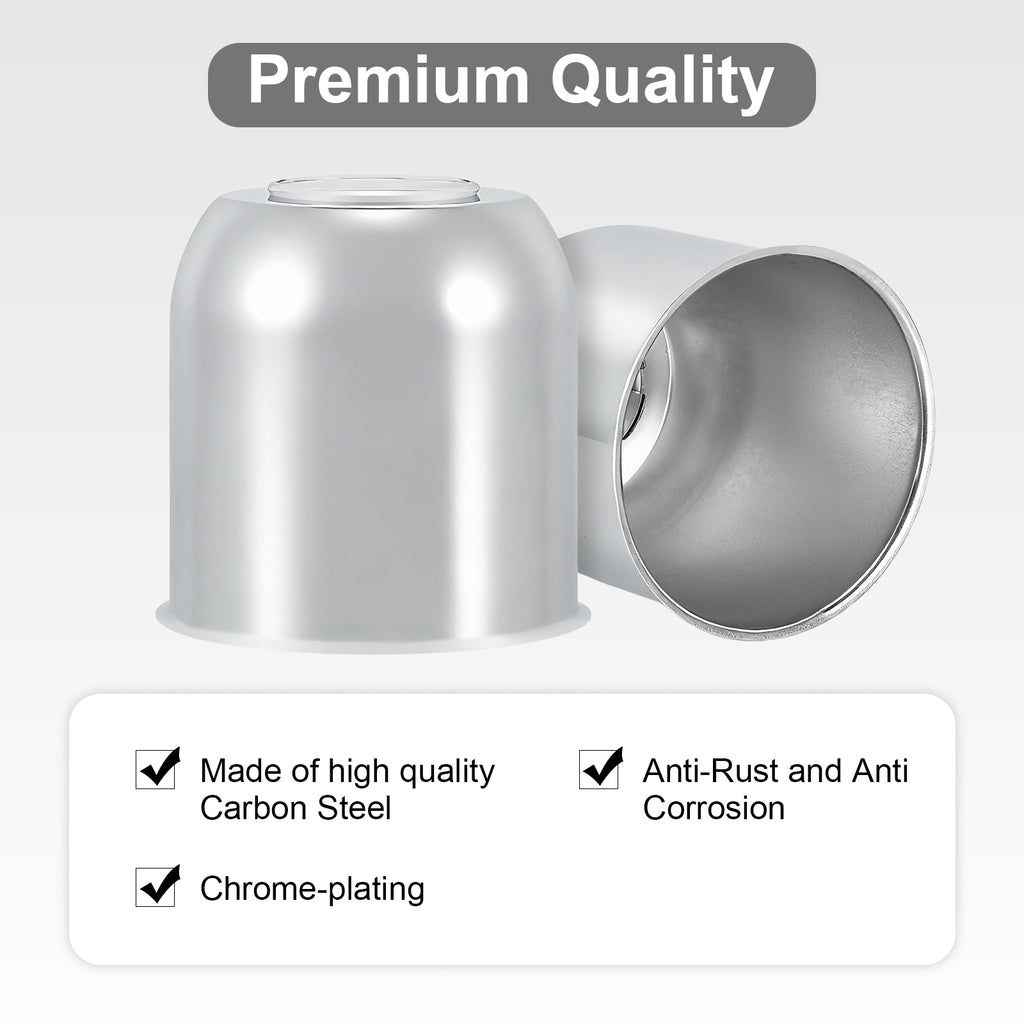 Push-On Axle Nut Cover – Dome Cylinder – 4.29" × 4.25" – Stainless or Black (LT8)
