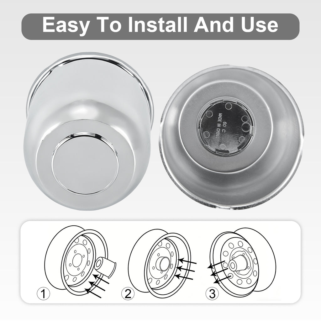 Push-On Axle Nut Cover – Dome Cylinder – 4.29" × 4.25" – Stainless or Black (LT8)