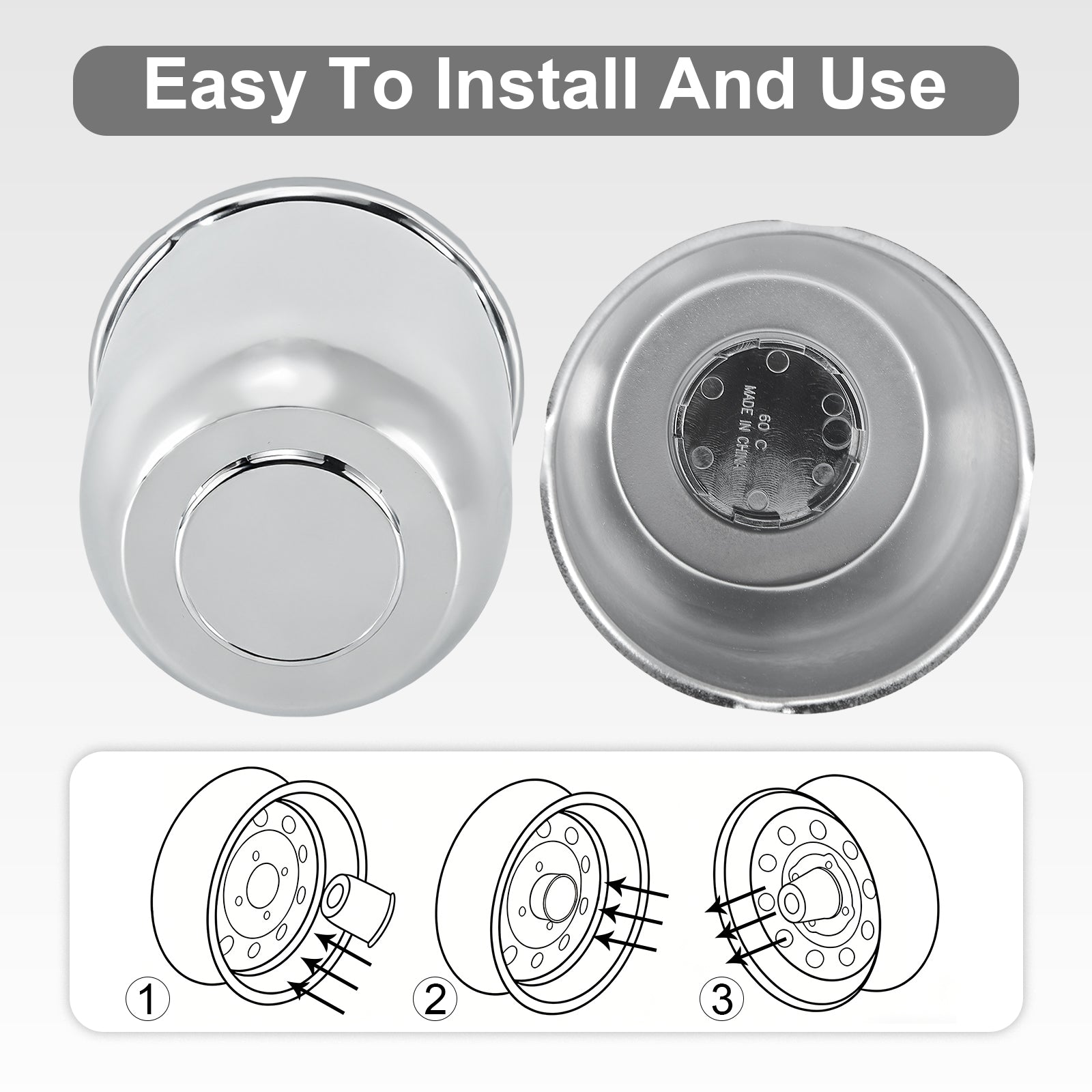 Push-On Axle Nut Cover – Dome Cylinder – 4.29" × 4.25" – Stainless or Black (LT8)
