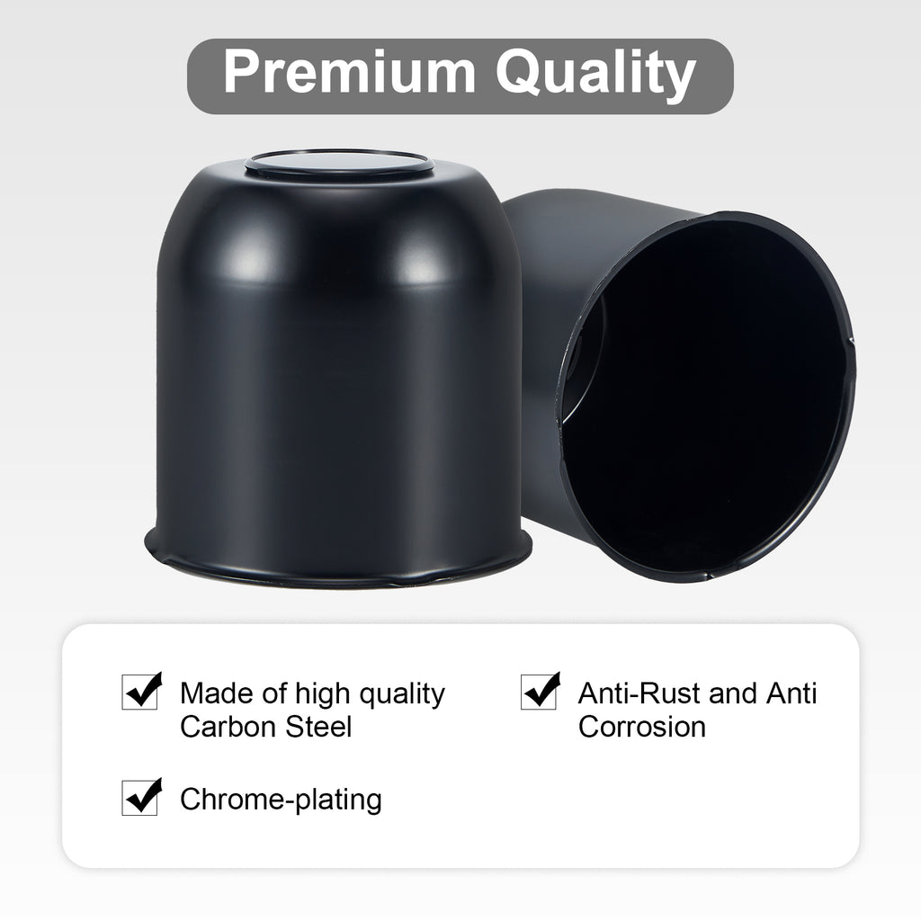 Push-On Axle Nut Cover – Dome Cylinder – 4.29" × 4.25" – Stainless or Black (LT8)