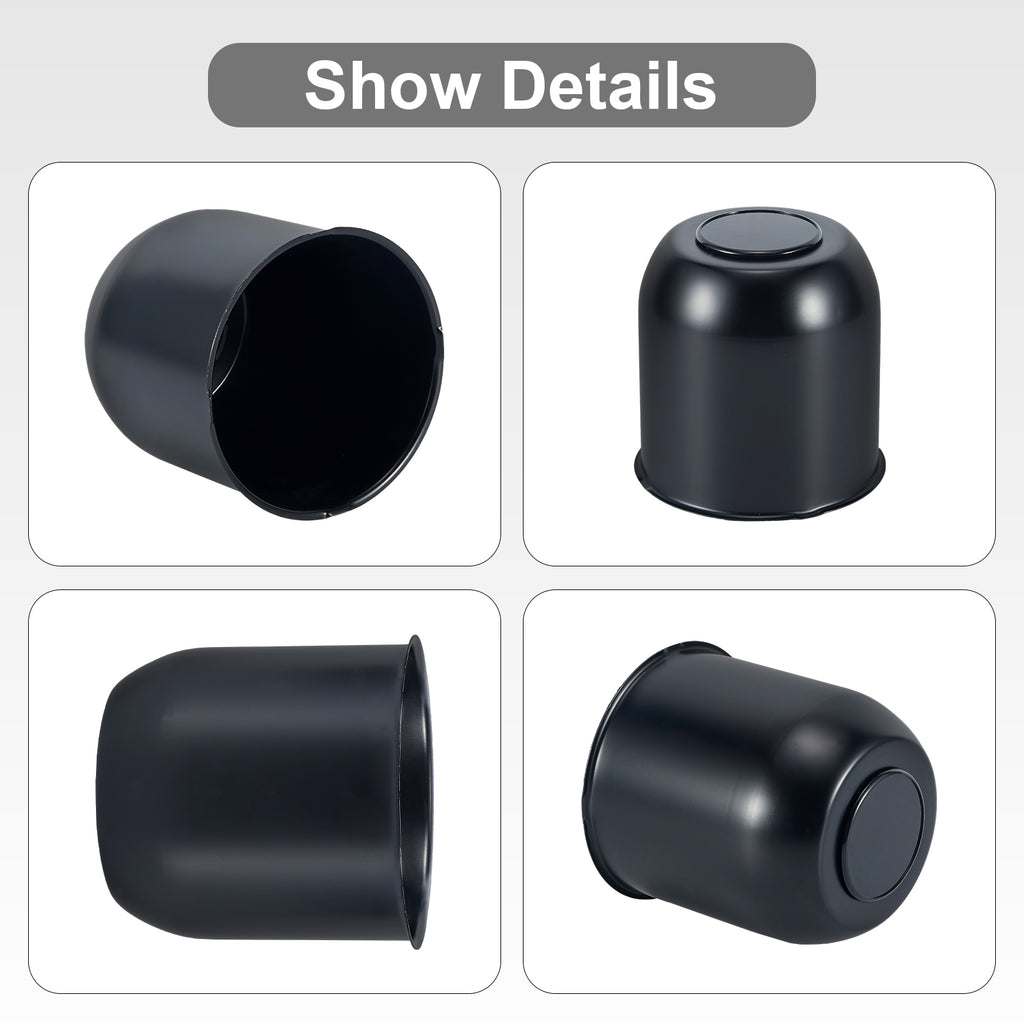 Push-On Axle Nut Cover – Dome Cylinder – 4.29" × 4.25" – Stainless or Black (LT8)