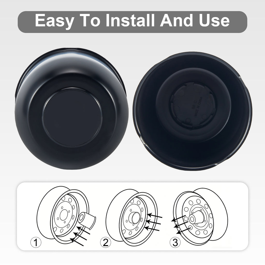 Push-On Axle Nut Cover – Dome Cylinder – 4.29" × 4.25" – Stainless or Black (LT8)
