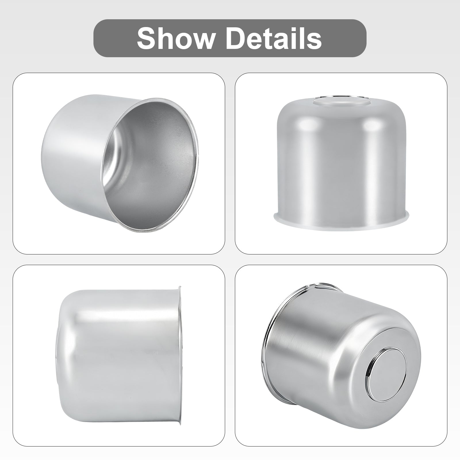 Chrome Push-On Axle Nut Cover – Tall Dome Cylinder – 4.33" × 4.88" (LT9)