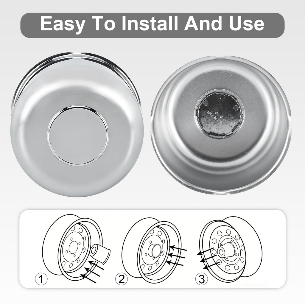 Chrome Push-On Axle Nut Cover – Tall Dome Cylinder – 4.33" × 4.88" (LT9)