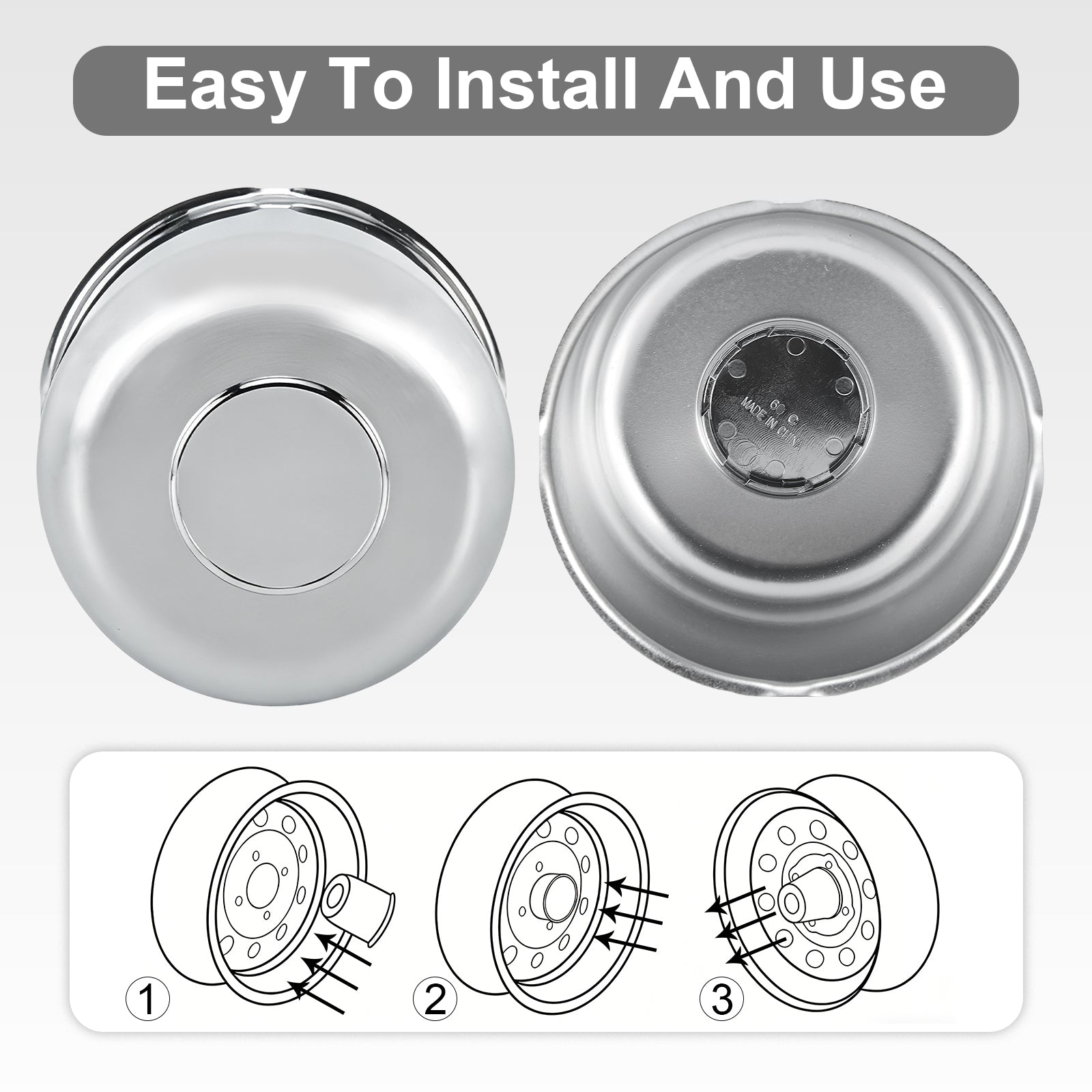 Chrome Push-On Axle Nut Cover – Tall Dome Cylinder – 4.33" × 4.88" (LT9)