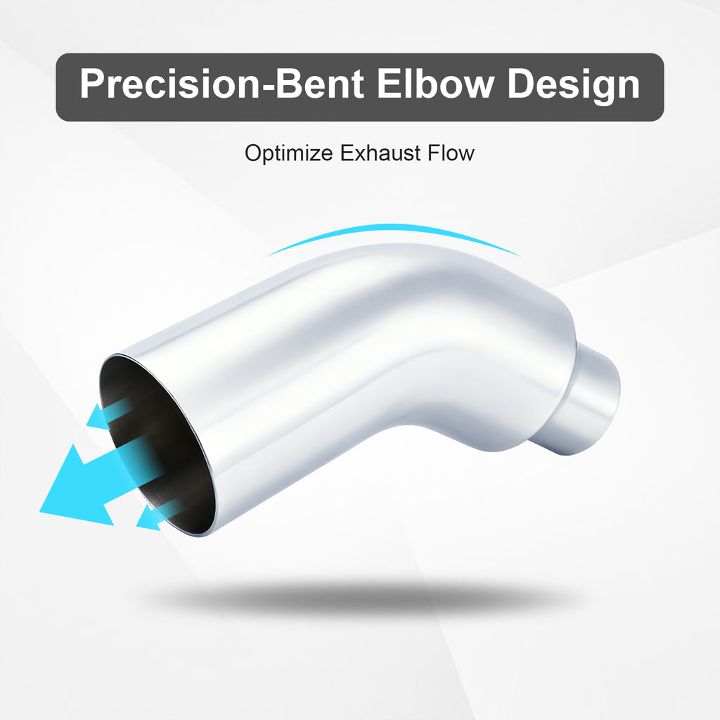 Chrome Bent Exhaust Adapter Tip – 5" Inlet – 6", 7", 8" Outlet
