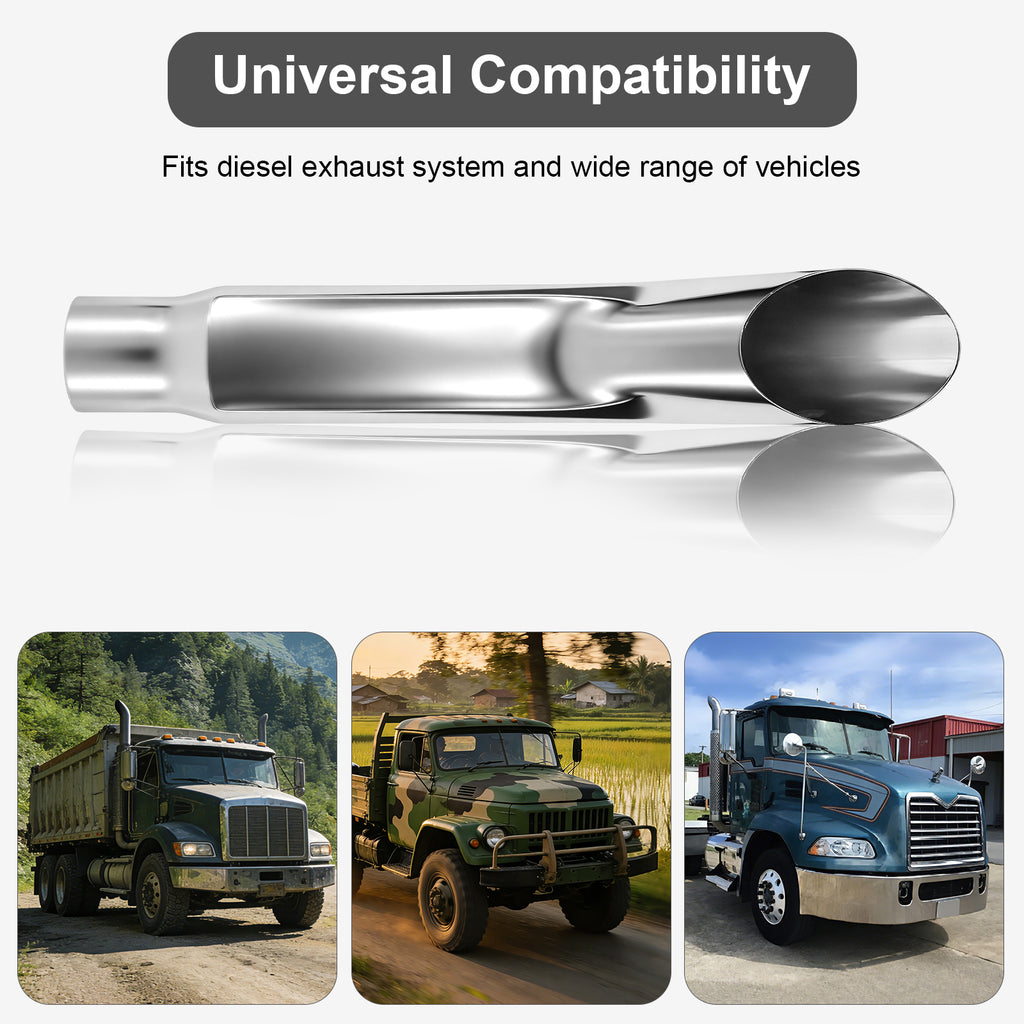 Chrome Exhaust Stack – Flat-Spade Top – 5" Diameter – 36" Length