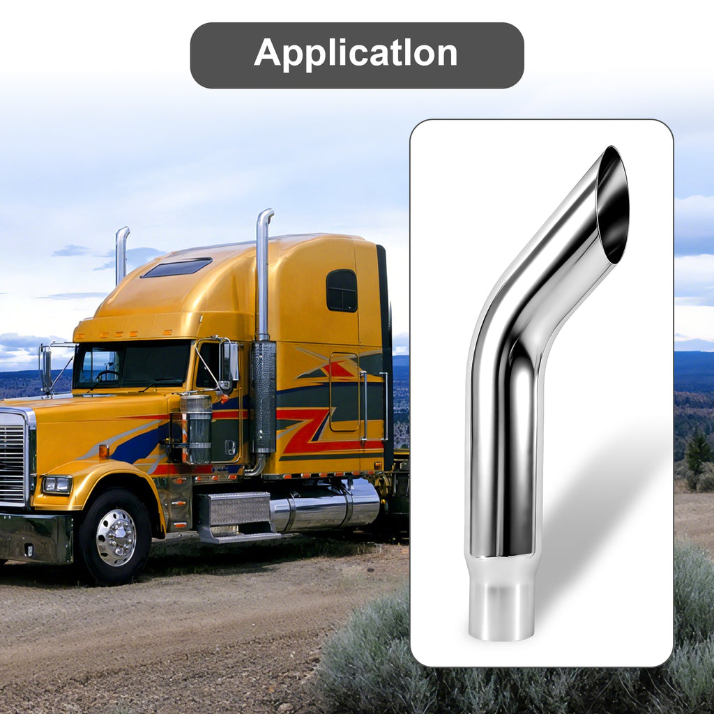 Chrome Exhaust Stack – Flat-Spade Top – 5" Diameter – 36" Length