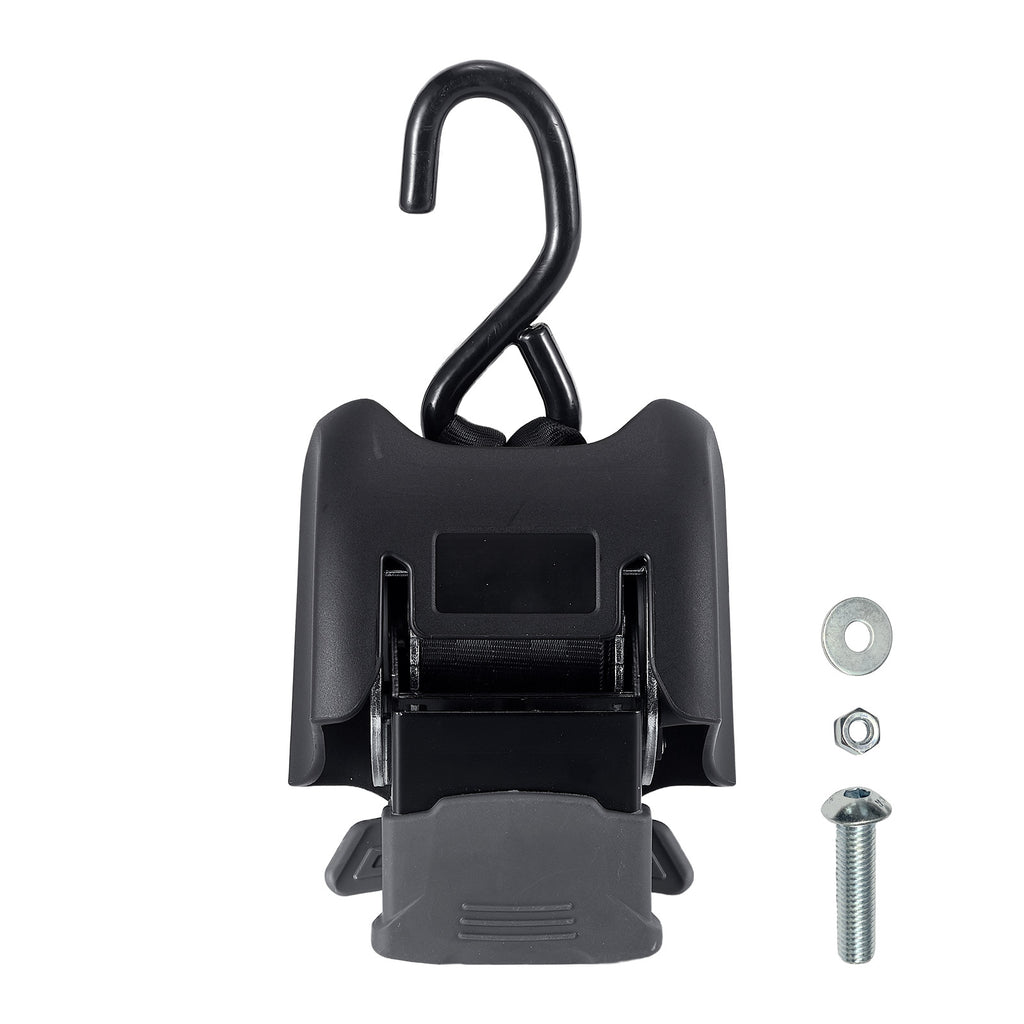 Retractable Ratchet Buckle with Hook — Auto-Winding Cargo Strap (PL-AC11)