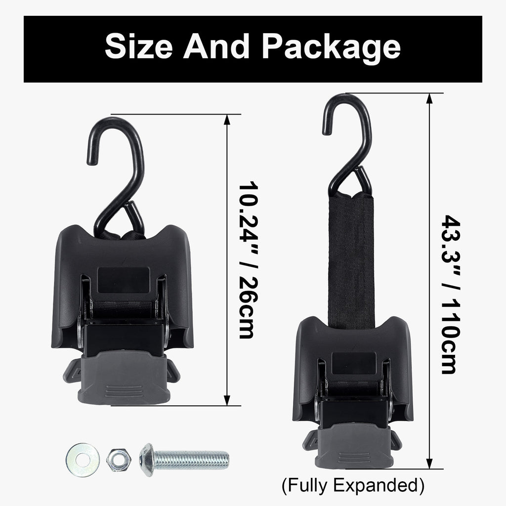 Retractable Ratchet Buckle with Hook — Auto-Winding Cargo Strap (PL-AC11)