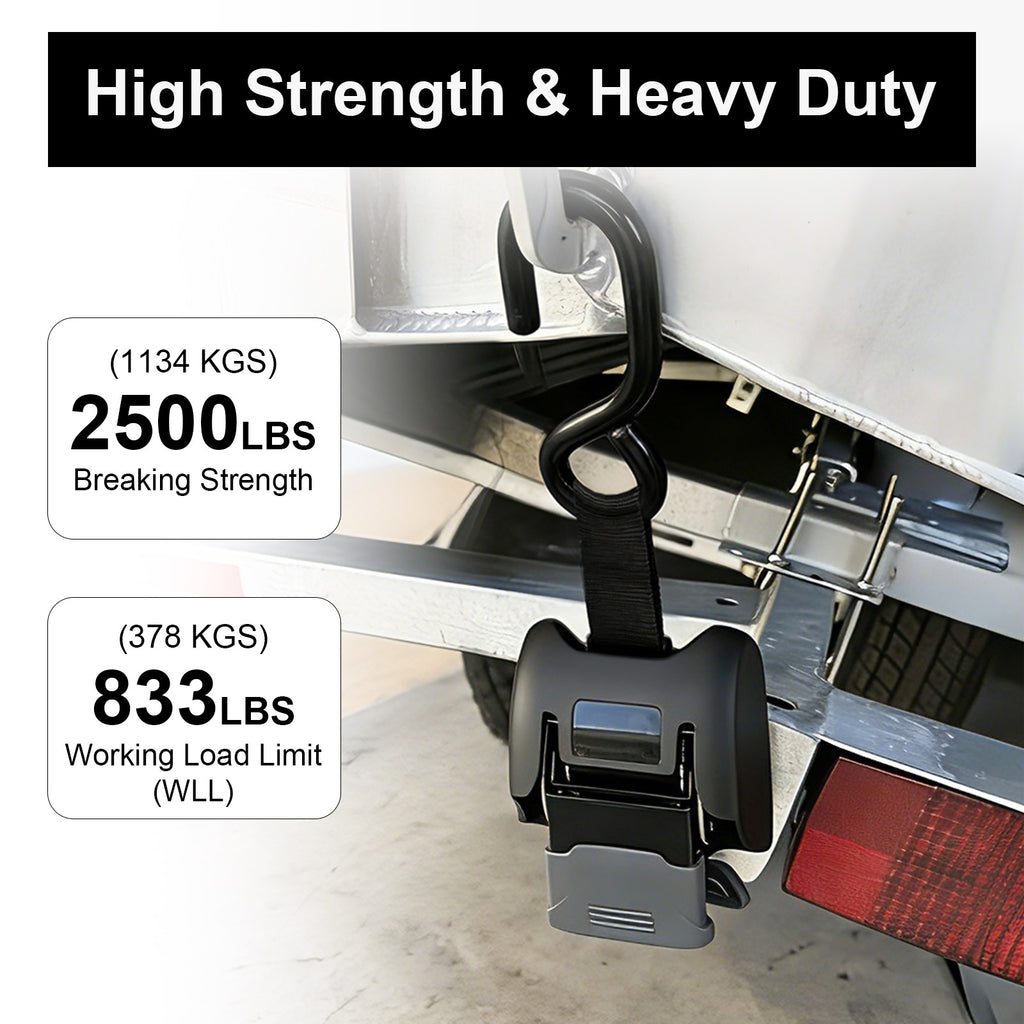 Retractable Ratchet Buckle with Hook — Auto-Winding Cargo Strap (PL-AC11)