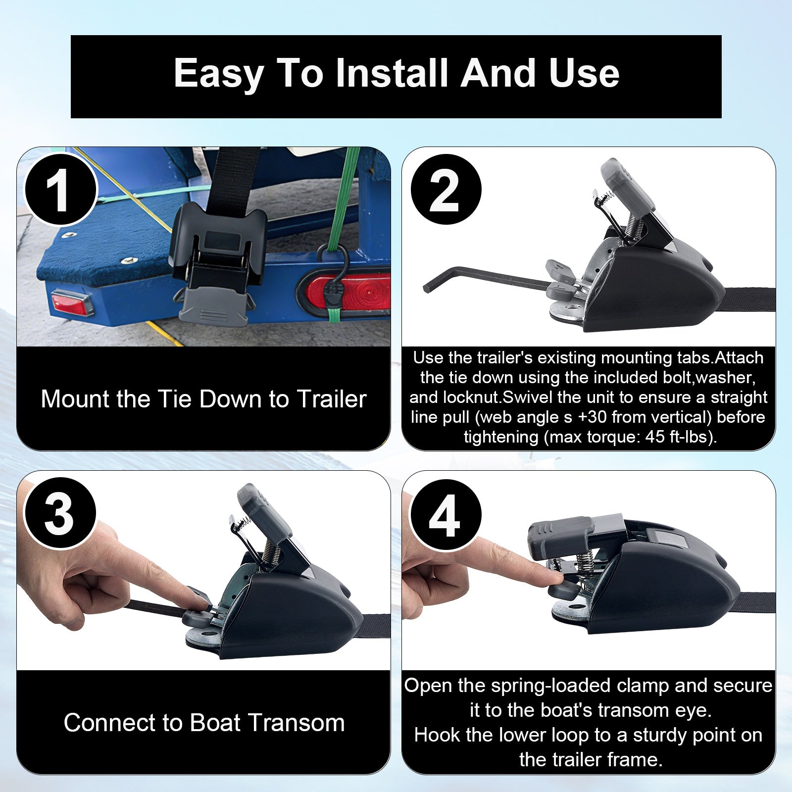 Retractable Ratchet Buckle with Hook — Auto-Winding Cargo Strap (PL-AC11)