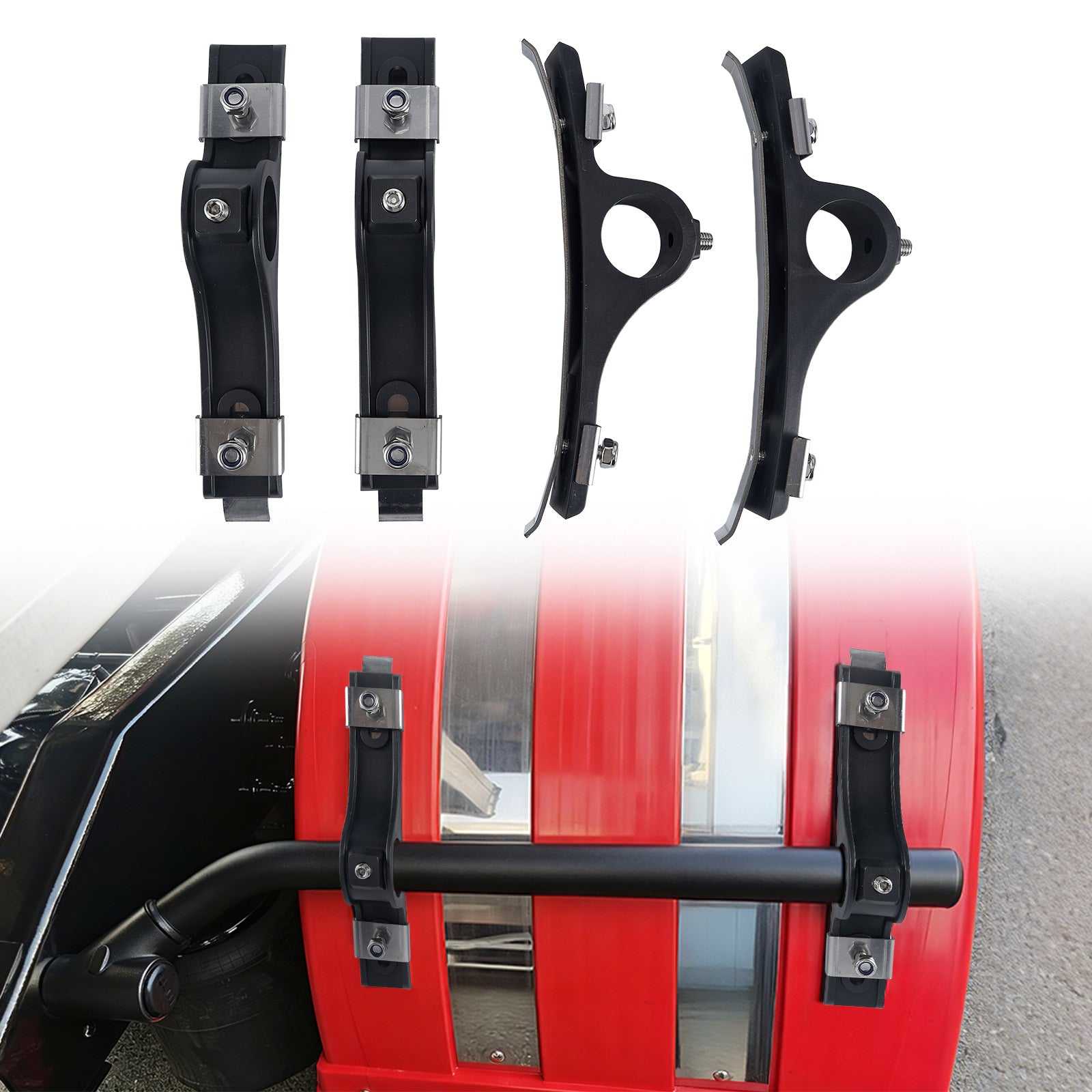 Truck Frame-Mount Plastic Pipe Clamp Bracket Set (AC301SS)