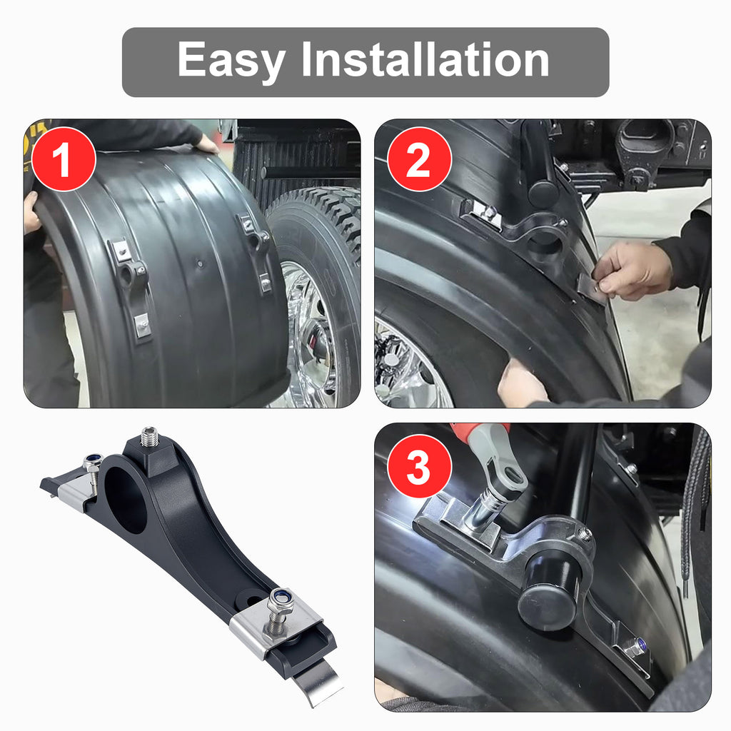 Truck Frame-Mount Plastic Pipe Clamp Bracket Set (AC301SS)