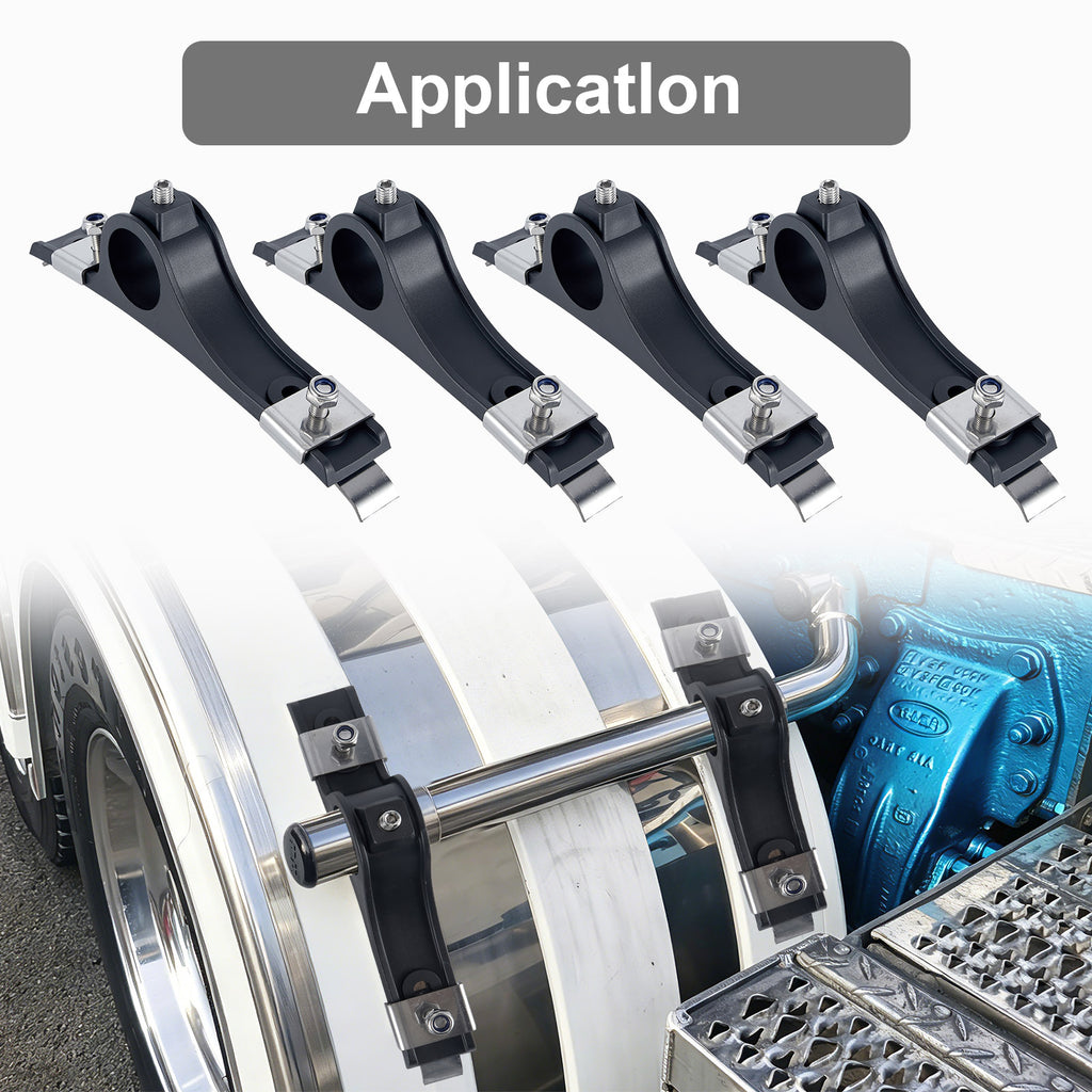 Truck Frame-Mount Plastic Pipe Clamp Bracket Set (AC301SS)