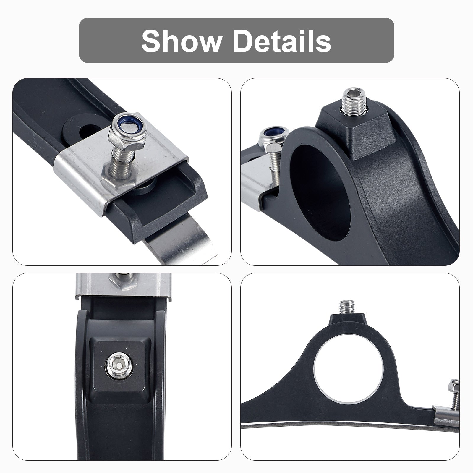 Truck Frame-Mount Plastic Pipe Clamp Bracket Set (AC301SS)