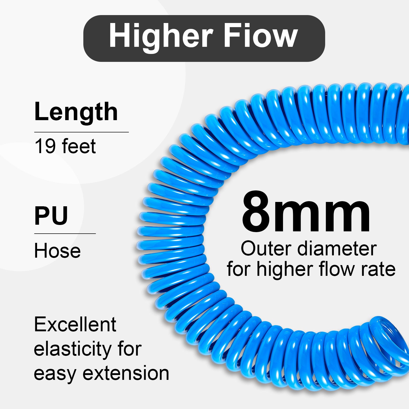 Blue Coiled Air Hose + Blow Gun Kit — Truck Air System (PL-AG1-BLUE-1)