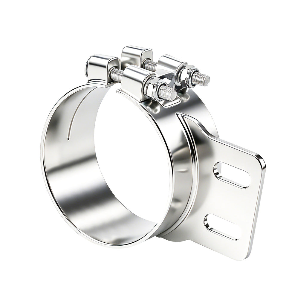 Chrome Exhaust Stack Clamp – 5" – With Mounting Bracket