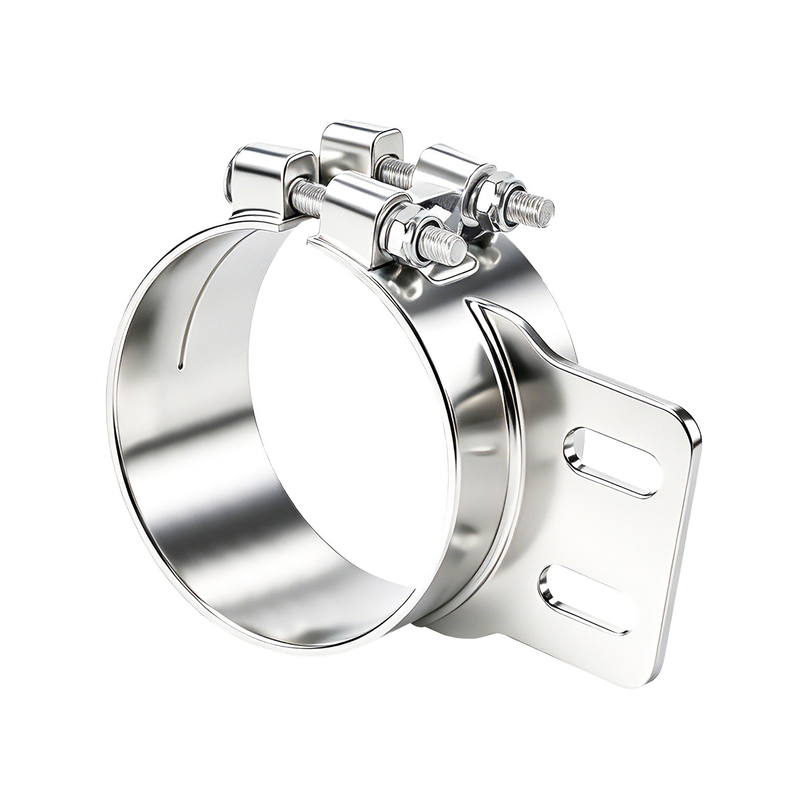Chrome Exhaust Stack Clamp – 5" – With Mounting Bracket