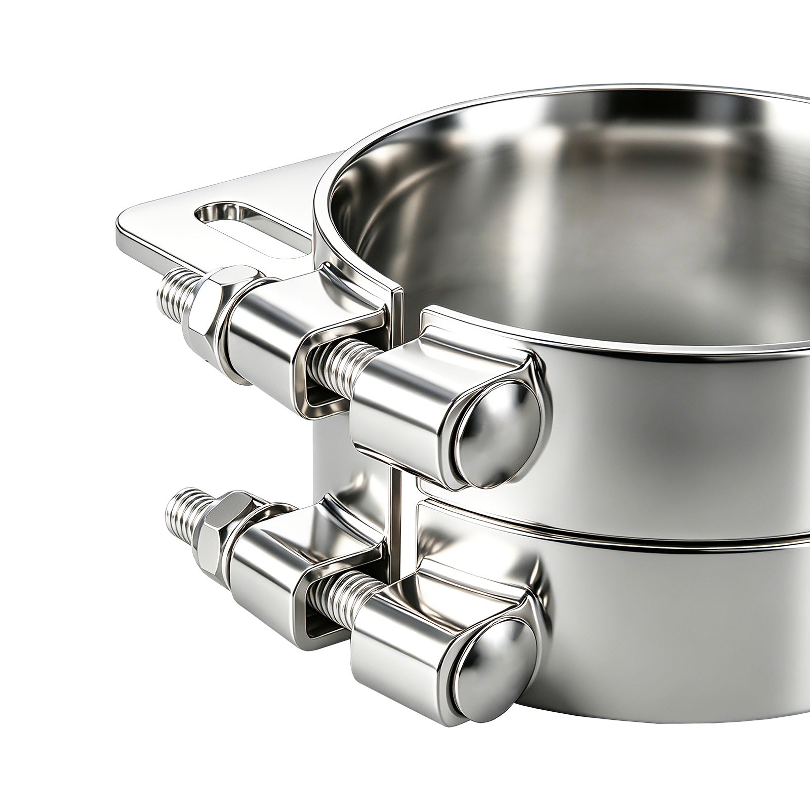 Chrome Exhaust Stack Clamp – 5" – With Mounting Bracket