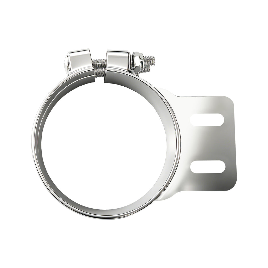 Chrome Exhaust Stack Clamp – 5" – With Mounting Bracket
