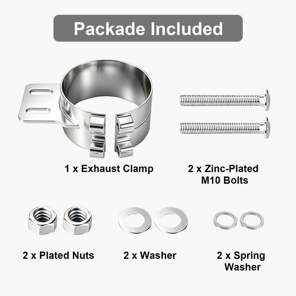 Chrome Exhaust Stack Clamp – 5" – With Mounting Bracket