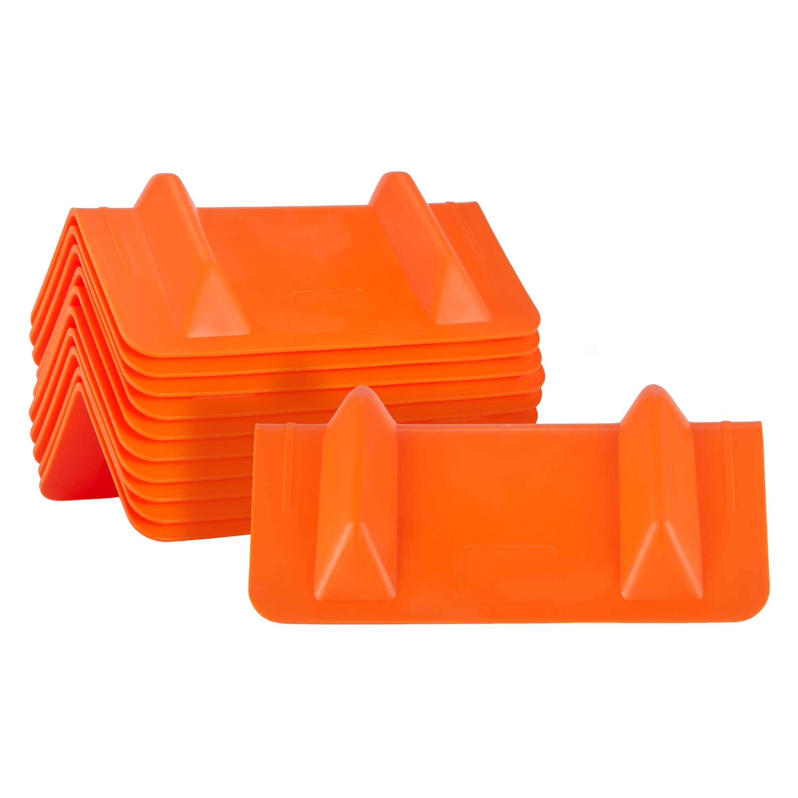 Rigid Deep-V Corner Protector — 10-Pack with Mesh Bag — Orange / Yellow / Red (PL-CP12)