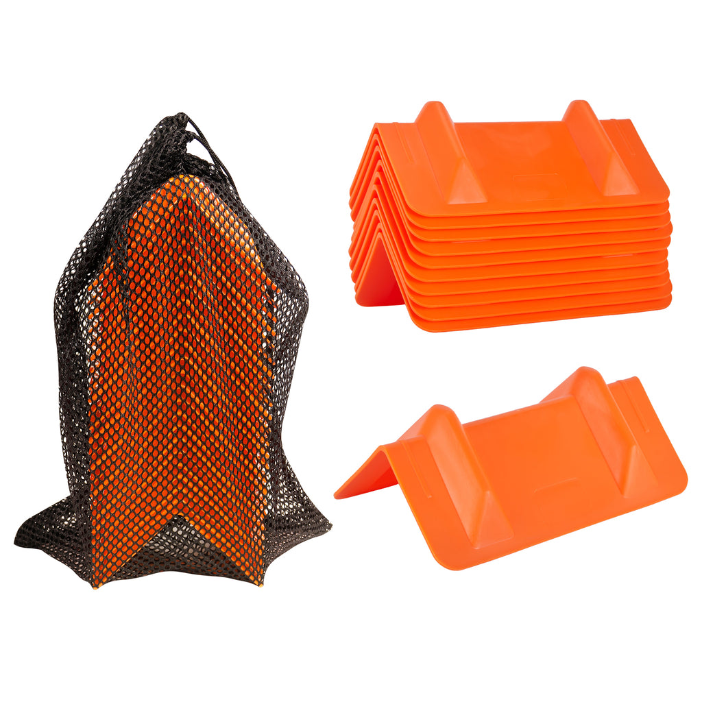 Rigid Deep-V Corner Protector — 10-Pack with Mesh Bag — Orange / Yellow / Red (PL-CP12)
