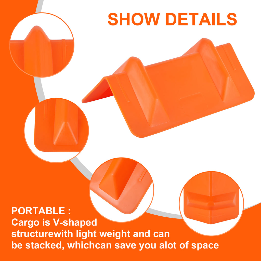 Rigid Deep-V Corner Protector — 10-Pack with Mesh Bag — Orange / Yellow / Red (PL-CP12)
