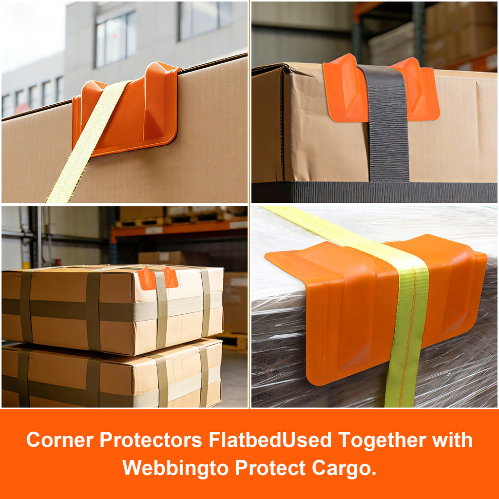Rigid Deep-V Corner Protector — 10-Pack with Mesh Bag — Orange / Yellow / Red (PL-CP12)