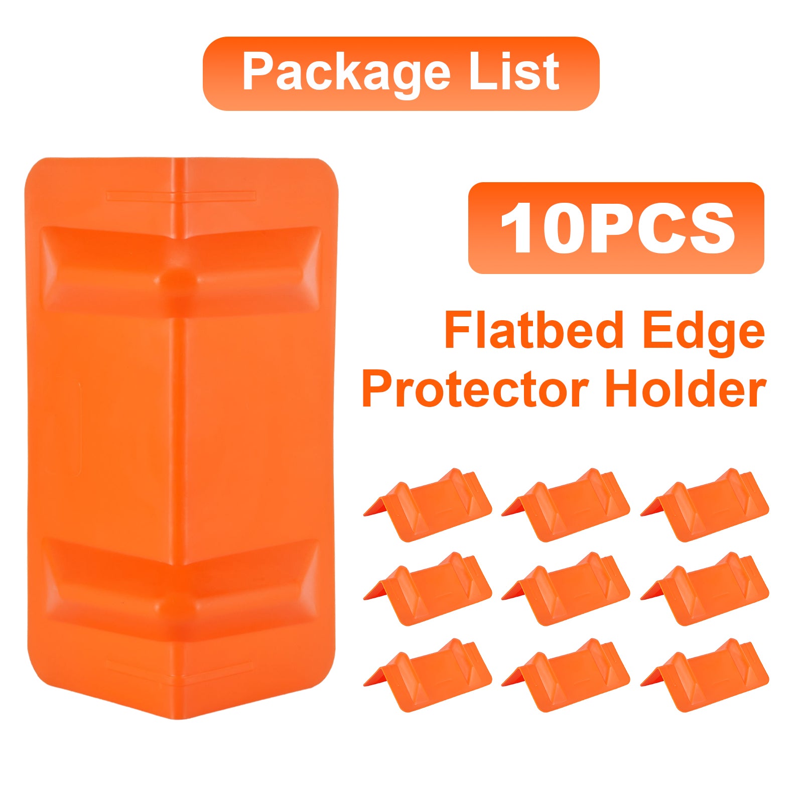 Rigid Deep-V Corner Protector — 10-Pack with Mesh Bag — Orange / Yellow / Red (PL-CP12)