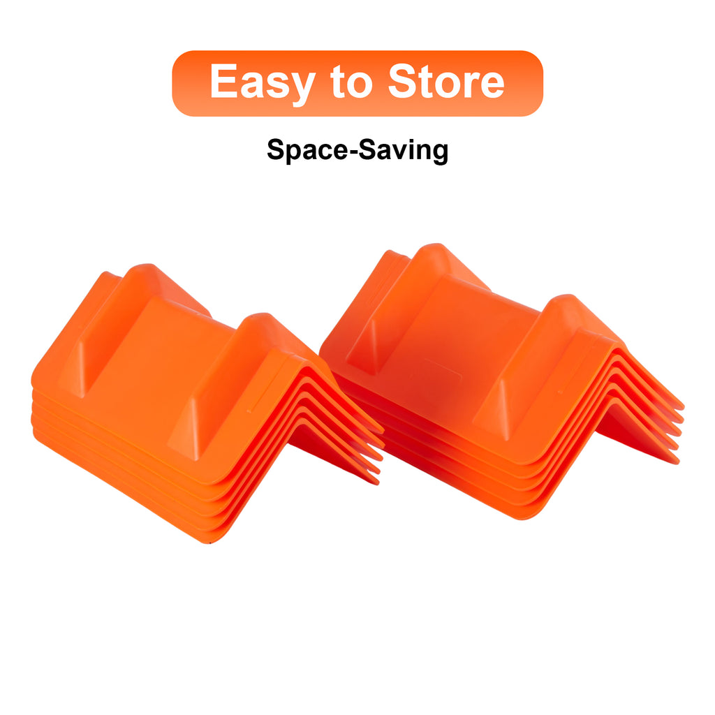 Rigid Deep-V Corner Protector — 10-Pack with Mesh Bag — Orange / Yellow / Red (PL-CP12)