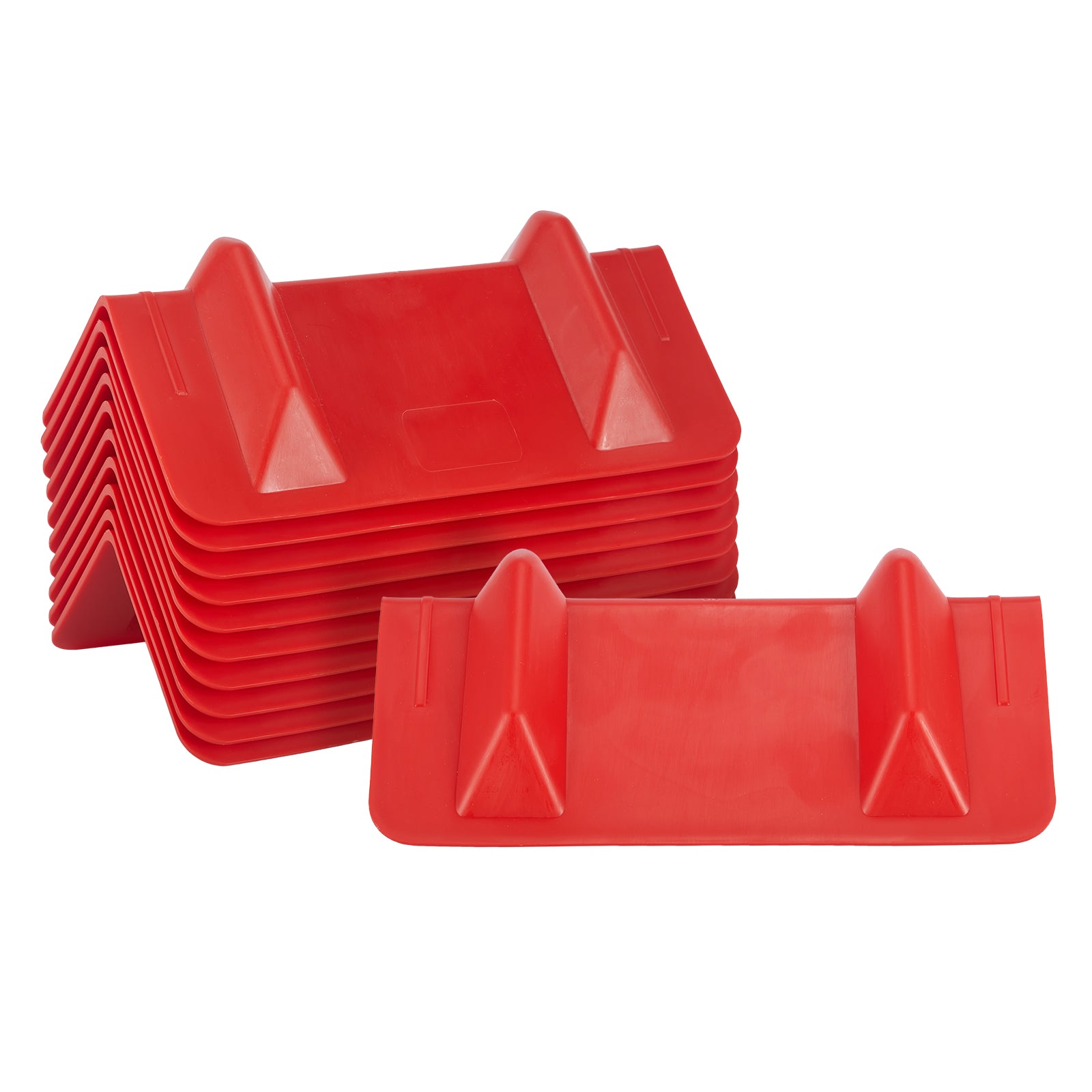 Rigid Deep-V Corner Protector — 10-Pack with Mesh Bag — Orange / Yellow / Red (PL-CP12)