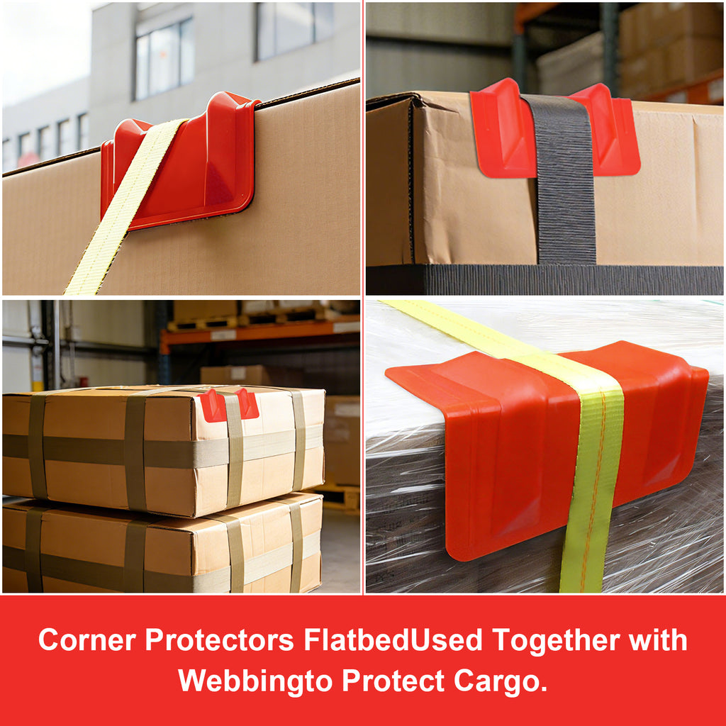 Rigid Deep-V Corner Protector — 10-Pack with Mesh Bag — Orange / Yellow / Red (PL-CP12)