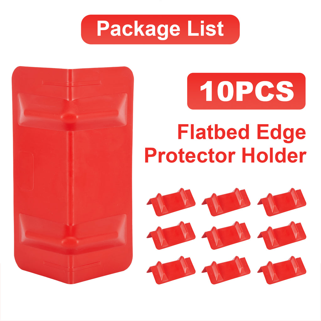 Rigid Deep-V Corner Protector — 10-Pack with Mesh Bag — Orange / Yellow / Red (PL-CP12)