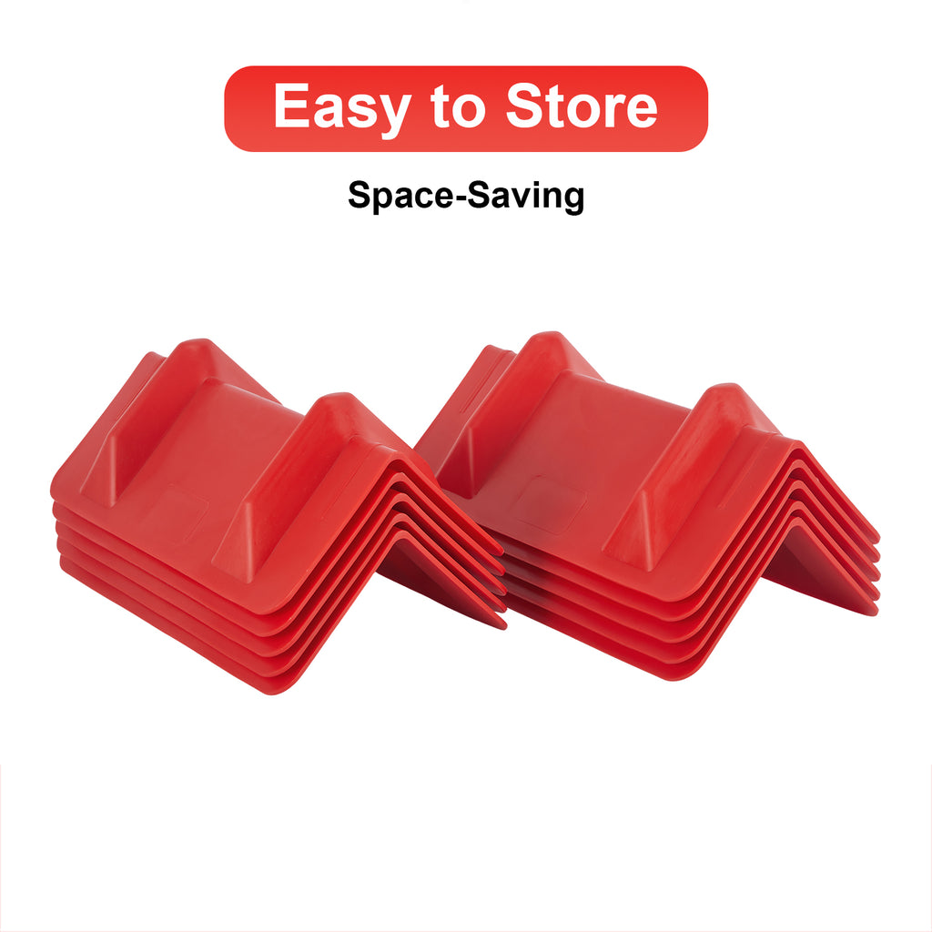 Rigid Deep-V Corner Protector — 10-Pack with Mesh Bag — Orange / Yellow / Red (PL-CP12)