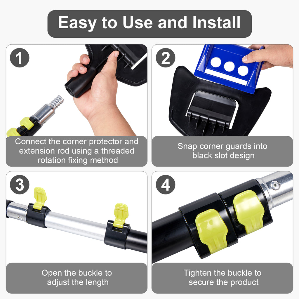 Telescoping Install Pole for Corner Protectors — Black / Green (PL-CPH01)
