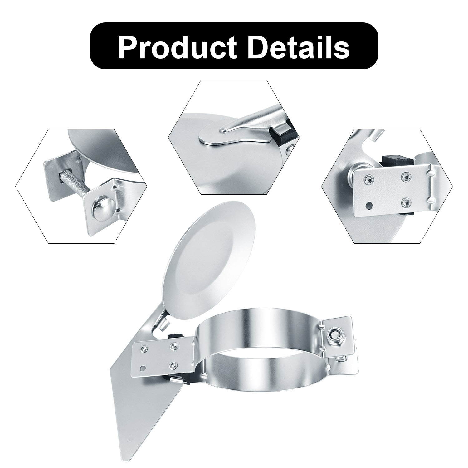 Chrome Truck Exhaust Rain Cap – Spring-Hinge – 4", 5", 6" Diameters