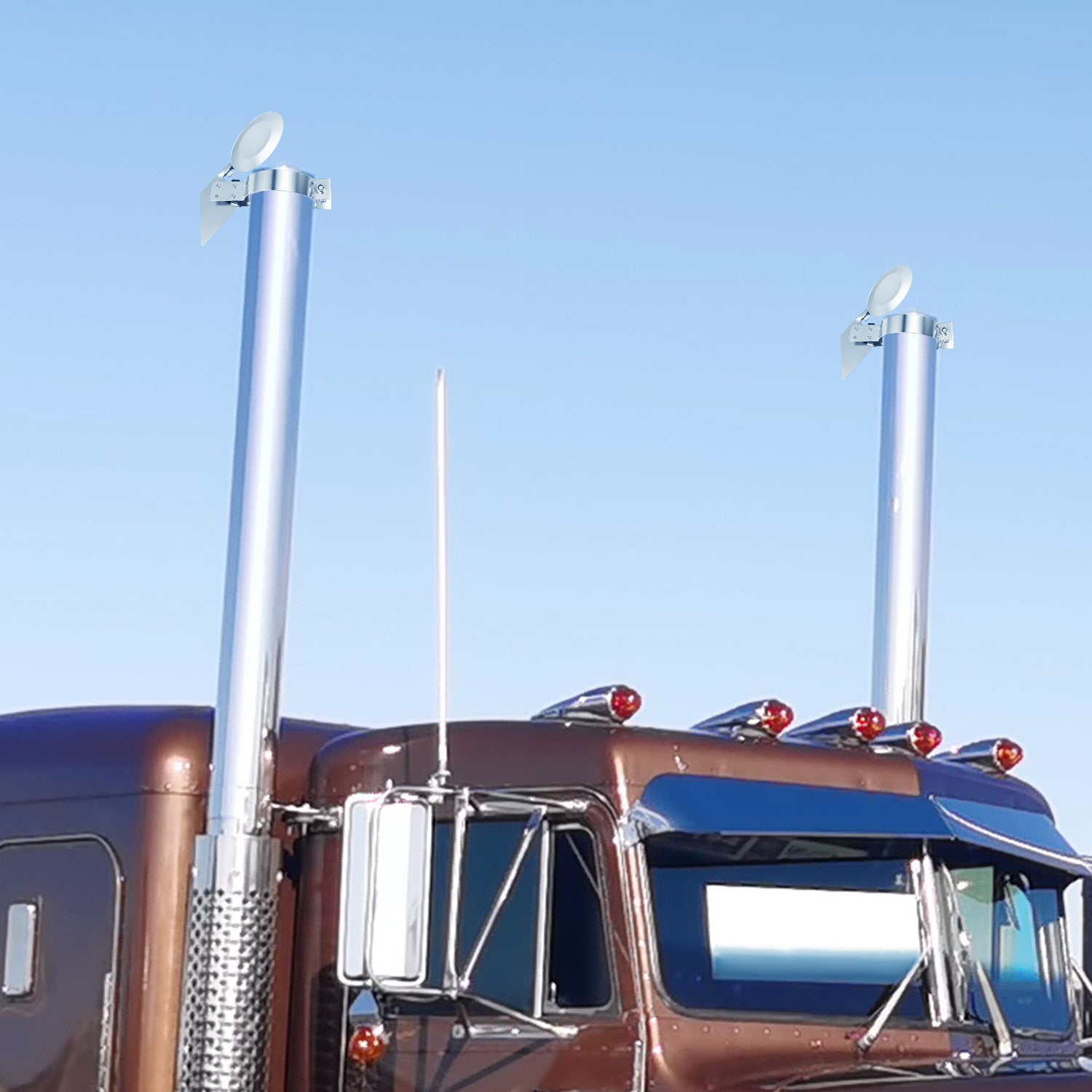 Chrome Truck Exhaust Rain Cap – Spring-Hinge – 4", 5", 6" Diameters