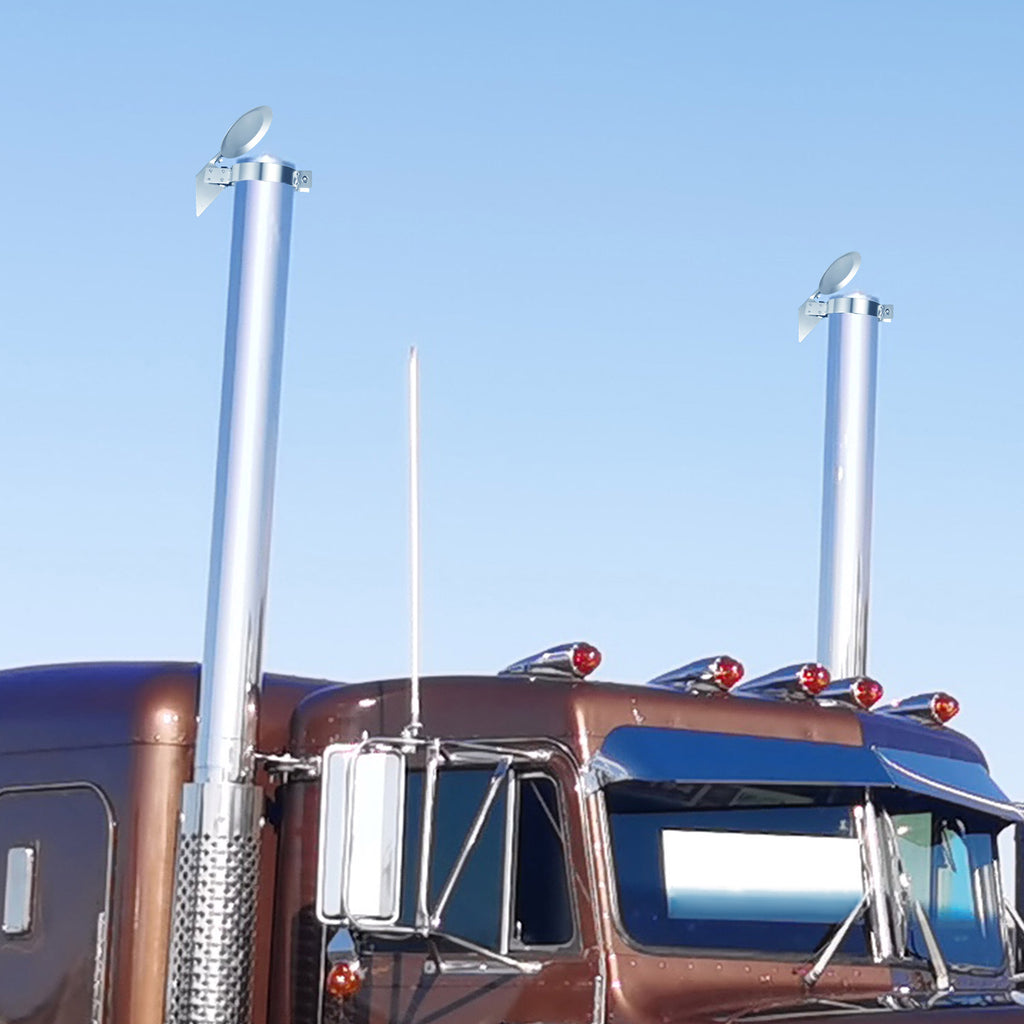 Chrome Truck Exhaust Rain Cap – Spring-Hinge – 4", 5", 6" Diameters