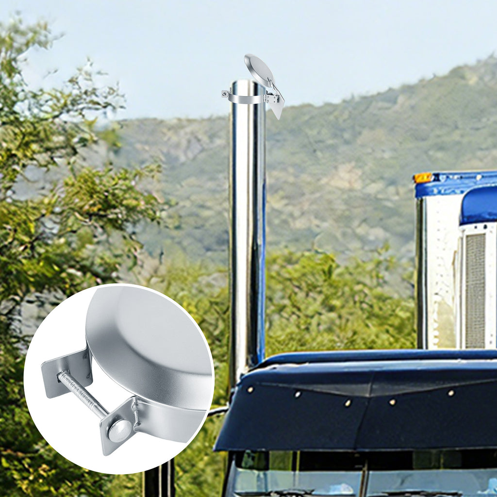 Chrome Truck Exhaust Rain Cap – Spring-Hinge – 4", 5", 6" Diameters
